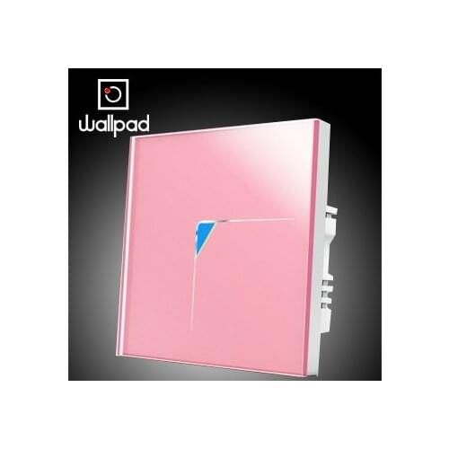 Wallpad 1 Gang 1 Way New Style Wall Touch Switch,Luxury Pink Crystal Glass Wall Light Touch Light Switch 110~250V