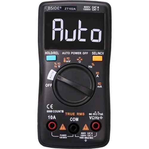 BSIDE Professional 6000 Counts Digital Multimeter AC/DC Voltage Current Handheld Ammeter Ohm Capacitance Temperature Tester