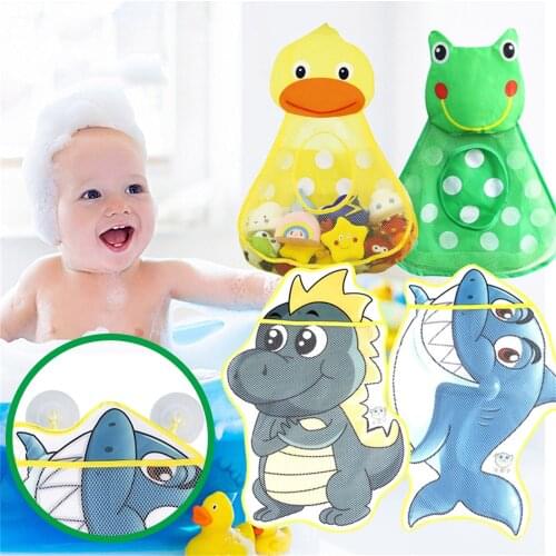 Bath Toys Net Organizer With 2 Suction Cup Hooks Bath Toy For Baby Shower Bathroom Convenient Mesh Storage Bag Accessories