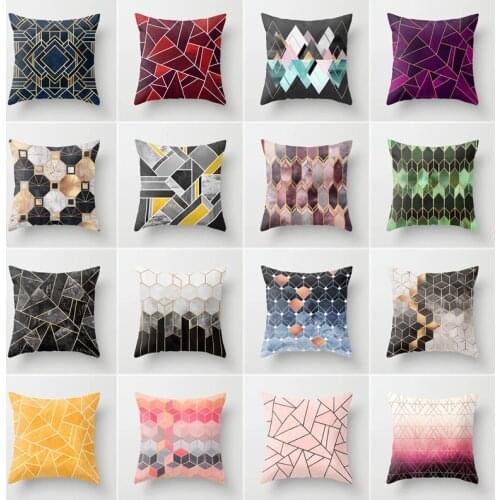 Nordic Original Geometric Marbling Landscape Light Luxury Sofa Cushion Personality Pillow Cover Decorative Cover Home Furnishing