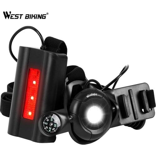 WEST BIKING Outdoor Sport Running Lights LED Night Waterproof Running Flashlight Safety Warning Lights Rechargeable Chest Lamp