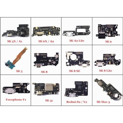 USB Charging Port Dock Connector Board Flex Cable For Xiaomi Mi5 5c 5x/A1 Mi 6 6x/A2 A2 Lite Mi8 SE Lite Max 3 Focophone F1 S2