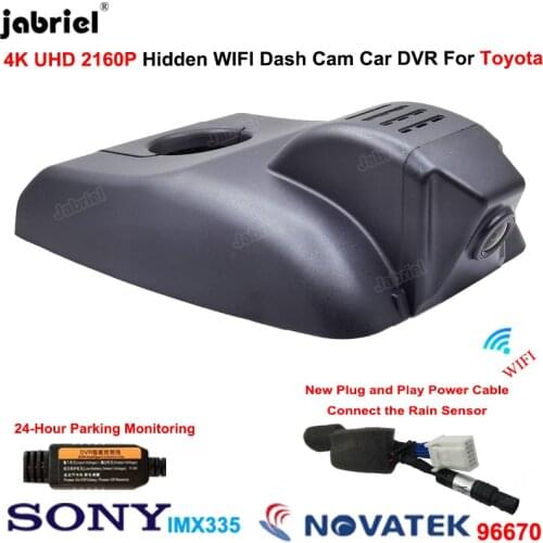 4K 2160P Wifi Car Dvr Dash Cam 24H Paking Monitoring Video Recorder For Toyota Highlander for Toyota Kluger 2018 2019 2020 2021
