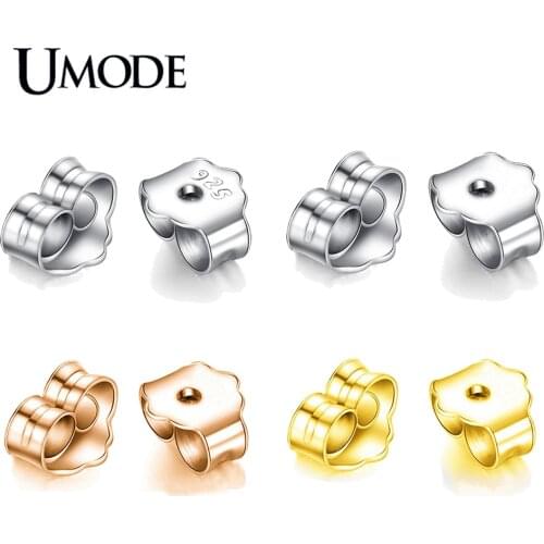 Earring Clasps 925 Sterling Silver Butterfly Backfinding for Women Rose Gold Copper Post Fastener Hooks Jewelry 10 Pairs per Lot