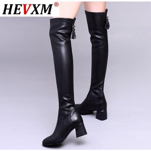 2021 Fashion Tassel High Heels Women Boots Pointed Toe Over The Knee Boots Women Pu Leather Winter Shoes