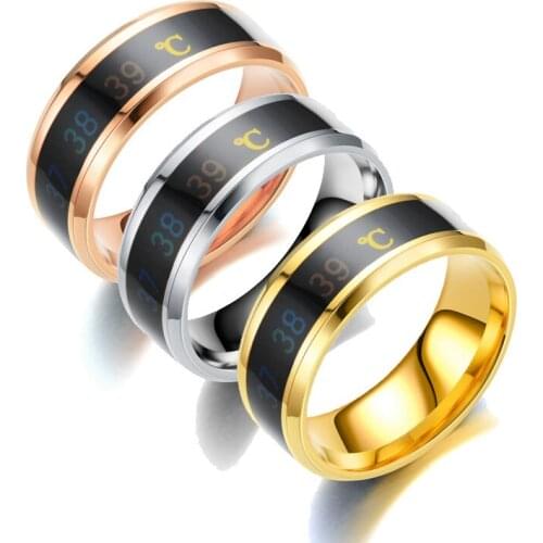 1pc Temperature Ring Titanium Steel Mood Emotion Feeling Intelligent Temperature Sensitive Ring for Women Men Waterproof Jewelry