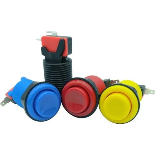 10 pieces factory price high quality American style 28mm mouting push button durable Jamma game mult-color long switch