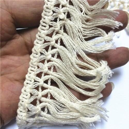 10Yard/Lot Tassel lace Trim Cotton Latin Dress Stage Garment Curtain DIY Accessories 6CM Wide