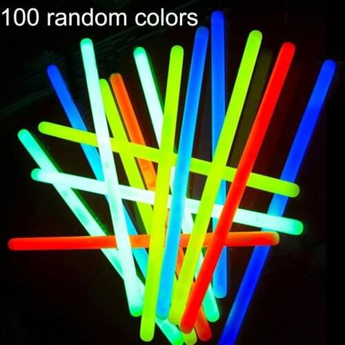 100Pcs Glow Sticks Bright Colorful Light Stick Party Fluorescent DIY Necklace Bracelet Neon Concert Glow Sticks Random Color
