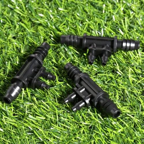 20 Pcs Plastic Garden Hose Micro Irrigation Pipe Fittings Reducing Cross Double Head Connectors Fit 8/11mm To 4/7mm Water Hose