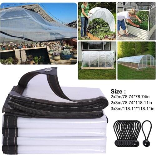 3 Sizes Plant Tarp Cover Rainproof Transparent Poly Tarp Garden Greenhouse Anti-Freeze Home Heavy Duty Plant Protector Tarpaulin