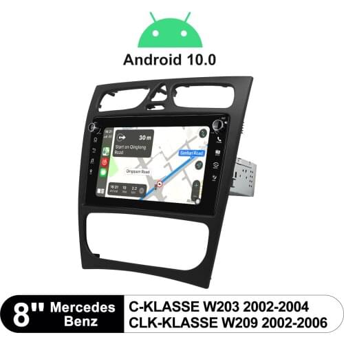 8" Android10 Head Unit Multimedia Car Radio Stereo Bluetooth For Mercedes-Benz C-Klasse W203 2002-2004 CLK-Klasse W209 2002-2006