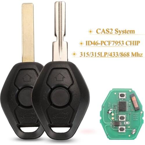 Kutery 3 Buttons CAS2 System Car Remote Key 315/433/868 Mhz ID46-7953 Chip For BMW 3/5 7 Series With HU58 HU92 Blade