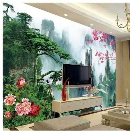 Beibehang New style abstract 3D murals TV background wallpaper murals silk cloth cartoon underwater green guests wallpaper