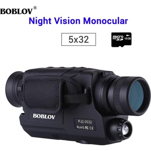 Boblov 5x32 Night Vision Monocular Digital 0.3 Mega Pixels CMOS 1.5" LCD Display Infrared Device Hunting Binoculars Telescope