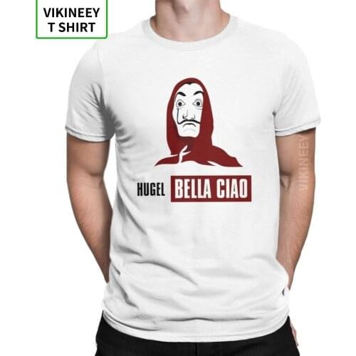 Money Heist La Casa De Papel T Shirt for Men Bella Ciao Printed Clothes House of Paper T-Shirt Crewneck Cotton Fabric Tees