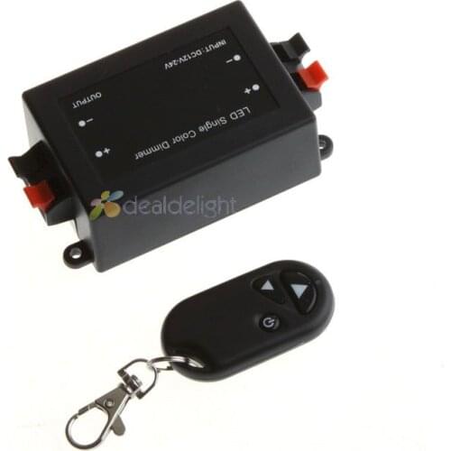 DC12V-24V 8A Single Color LED Dimmer RF 3Keys Wireless Remote Controller Switch For 5050 3528 Single Color LED Strip Light