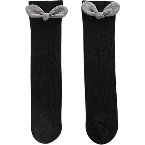 Baby Girl Long Socks Cute Socks Cute Bow Cotton Long Socks Infant Children Soft Crib Leg Warmer