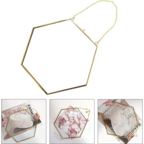 Double-sided Hanging Glass Display Frame for Photo Picture Plant