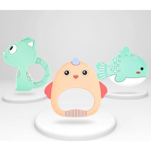 Hot Sale Cartoon Baby Teether Food Grade Silicone Animal Modeling Appease The Molars Teething Toys Baby Products Fox Teether
