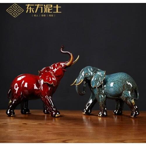 Mud new ceramic elephant furnishing articles home sitting room lucky town house wine and decorate a housewarming gift