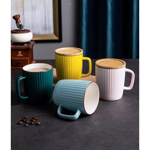 Cup of Mark Cover Nordic Ins Ceramic Water Cup Home Creative Simple Large Water Cup Coffee Cup