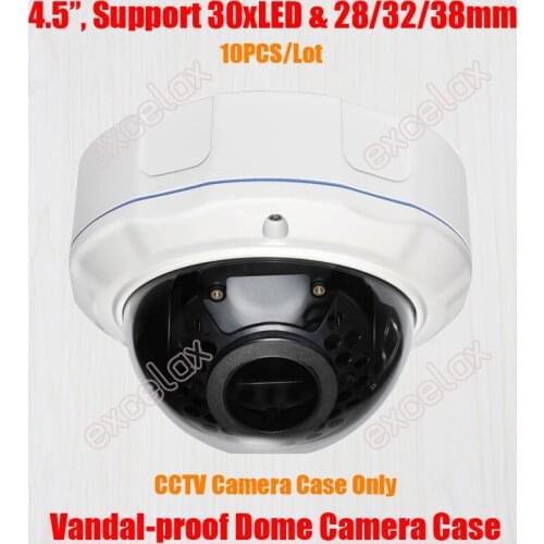 10PCS/Lot Vandal-proof Varifocal 30xLED IR Dome Camera Case CCTV IP Security Ceiling Mount Metal Vandal Resistant Casing Housing