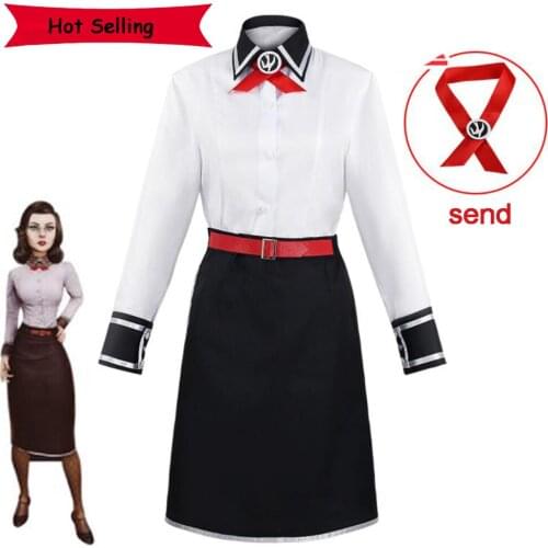 Game BioShock Infinite Cosplay Costumes Elizabeth Outfit Halloween Anime Women Uniforms Game Character Carnival Party Clothing