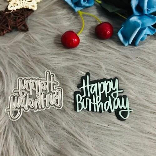 Happy Birthday Word metal cutting dies for scrapbooking layering stencils for card making scrapbook paper craft