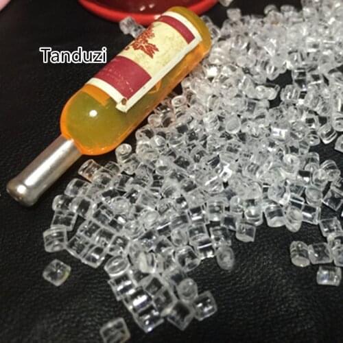 Tanduzi 30g Plastic Miniature Ice Cubes Dollhouse Deco Parts Mini Pub Beer Ice Blocks PVC Fake Sugar Miniature Tapioca Drink DIY