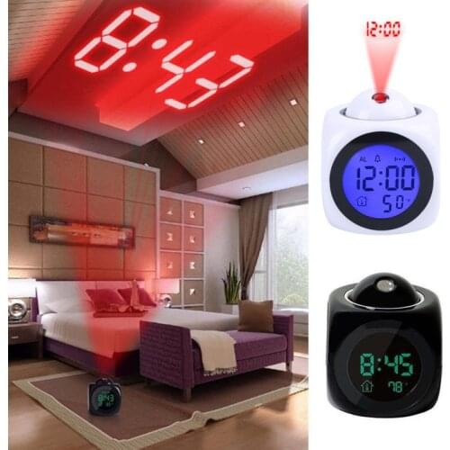 Multi-Function Projection Alarm Clock Digital Temperature Backlight Projector Desk Led Clock With Time Projection