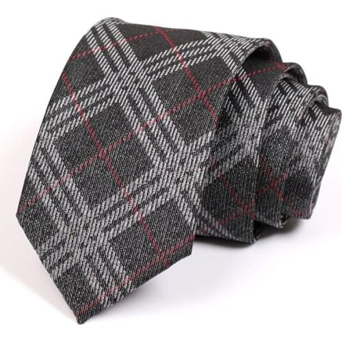2020 Brand New Mens Plaid Tie High Quality Dark Grey 7CM Ties For Men Fashion Business Suit Necktie Great For Wedding Party Work