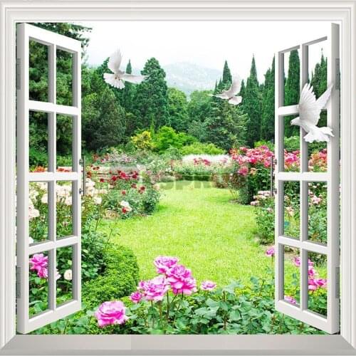 Dpsprue Full 5D DIY Square Round Diamond Painting Window Flower 3D Embroidery Cross Stitch Rhinestone Mosaic Home Decor DFS204