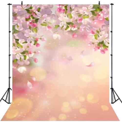 NeoBack Spring Flower Bokeh Painting Girl Happy Birthday Party Professional Portrait Photography Studio Backdrop Background