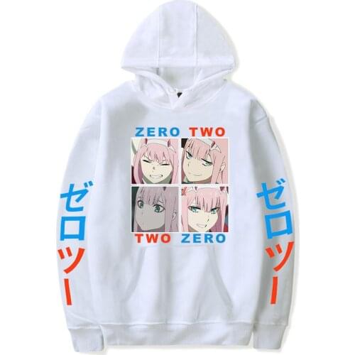 2021 New Anime DARLING in the FRANXX Hoodies Mens ZERO TWO Sweatshirts Women Autumn Winter Casual Hoodie Streetwear Clothes