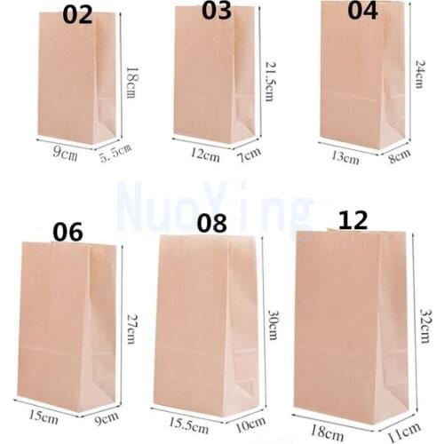 Kraft paper bags tea food small gift sandwich bread bags for party wedding supplies packaging snacks baking packaging