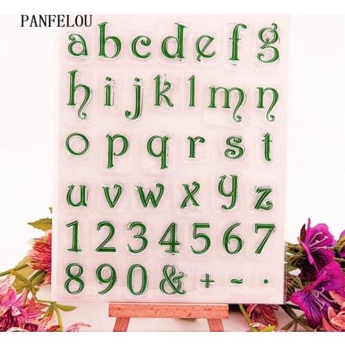 PANFELOU 14x18cm English alphabet Transparent Silicone Rubber Clear Stamps cartoon for Scrapbooking/DIY Easter wedding