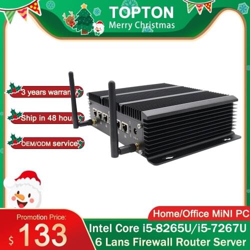 High Configurations Pfsense Pc Intel Core i5 8250U 2400Mhz DDR4 RAM Slot Max 32GB Firewall Router Processor 6 Lans AES-NI VPN Pc