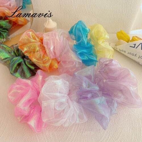 2020 New Headband Hair Band Hair Accessories Color Mermaid Hair Band Korean Version Retro Hair Band Candy Color Sweet Wild Mesh