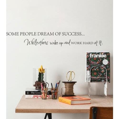 Wake Up Work Hard Dreams Motivational Vinyl Wall Sticker DIY Decorative Inspirational Quote Wall Decal Home Office Decoration