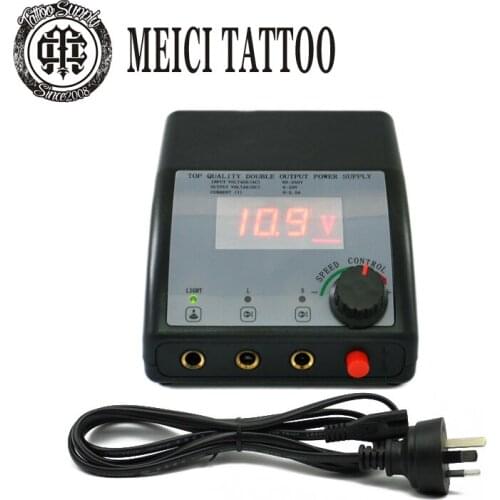 Professional Double Output Black Casting LCD Digital Tattoo Power Supply For Machine motor pen work