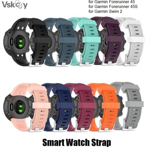 10pcs Smart Watch Strap for Garmin Forerunner 45 45s Swim 2 Soft Silicone 25mm Replacement Wrist Band Straps