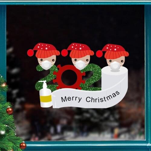 Merry Christmas Wall Stickers Santa Snowflake Window Room Decor PVC New Year Christmas Home Decor Removable