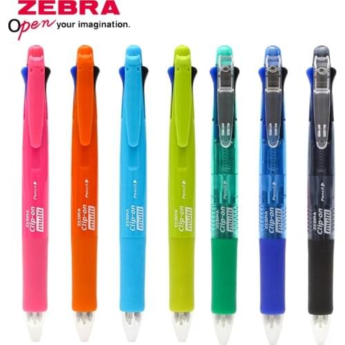 1pcs ZEBRA B4SA1 four-color ballpoint pen 0.7mm+mechanical pencil 0.5mm combination student multi-function ballpoint pen