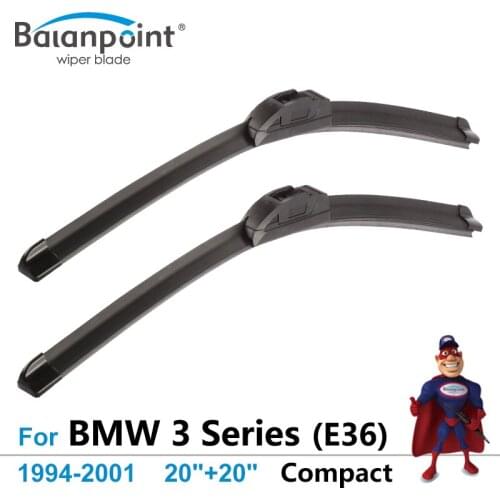 Wiper Blades for BMW 3 Series (E36) Compact 1994-2001 20"+20", Set of 2pcs, Best wipers for Rain
