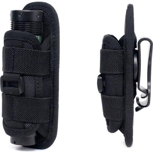 Tactical Nylon Torch Carry Case Belt Pouch 360 Degrees Rotatable Flashlight Pouch Outdoor Handing Bag Hunting Accessories