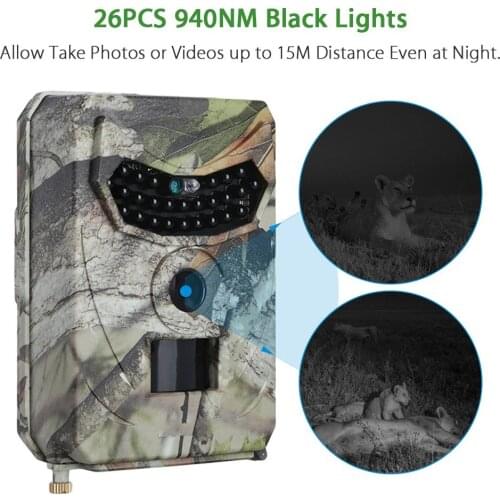 Tensdarcam PR100 12MP Hunting Camera Night Vision Trail Wildlife Video Recorder 120 degree Wide Angle Photo Trap