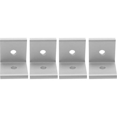 4 Pcs L Corner Bracket, Connector Corner Angle Bracket Connection Joint For Aluminum Profile (Silver)