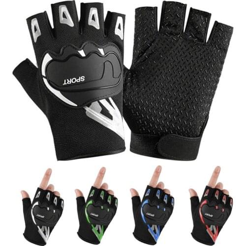 Bike Bicycle Glove Hand Protect Cycling Anti-slip Anti-sweat Men Women Half Finger Gloves Breathable Anti-shock Sports Gloves