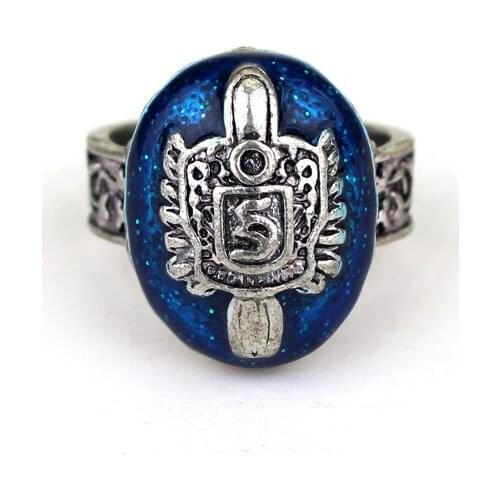 Vintage The Vampire Diaries Ring D Salvatore Damon Stefans Elena Punk Rings Lapis Lazuli Blue Crystal Moives Jewelry US 6-12
